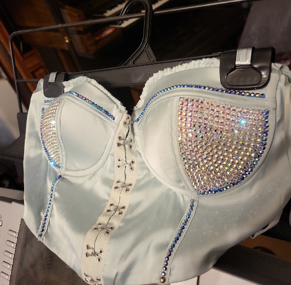 Source Unknown Silver Rhinestone Bustier - image 3